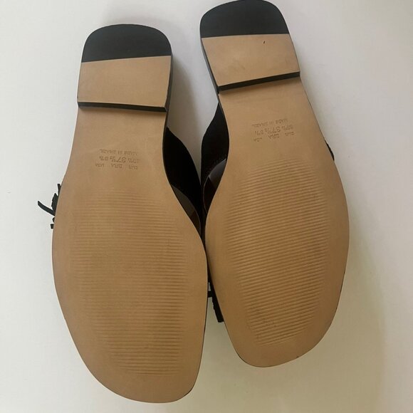 French Soles Dubonnet Black Suede Sandals size 8.5 - Picture 2 of 4